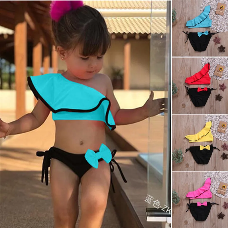 

Meihuida Fashion Newborn Baby Girl High Waist Solid Ultrathin and Loose Swimwear Bikini Bathing Outfits 2pcs Swimsuit Set
