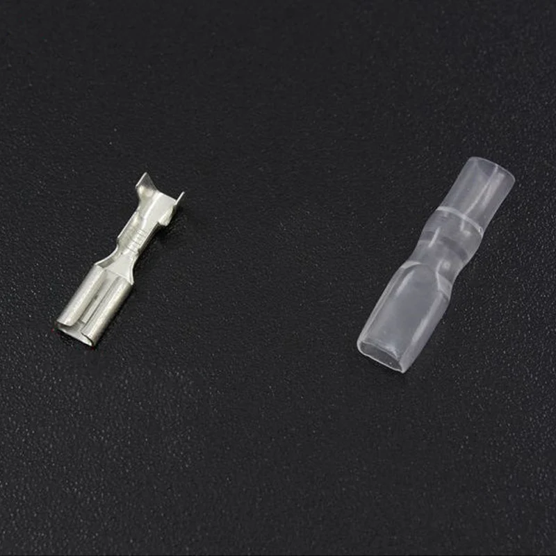 100 pcs 2.8mm Silver Terminal Crimp with case Female Spade Quick Connector Terminal for Chain cable Wires Arcade Jamma Harness