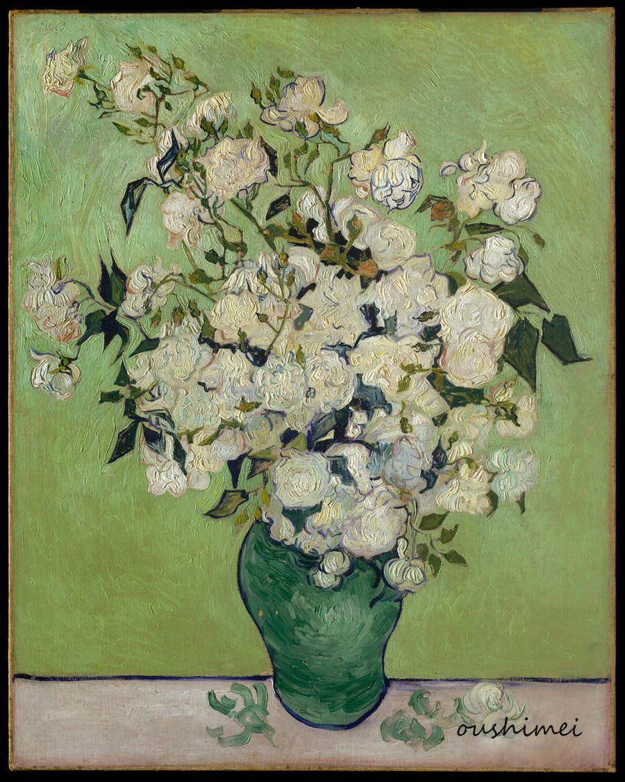 手作りの再現ゴッホのピンクバラby巧みな画家花絵アート自宅やホテルの装飾オイル絵画 Flower Pictures Flower Pictures Artart Pictures Aliexpress