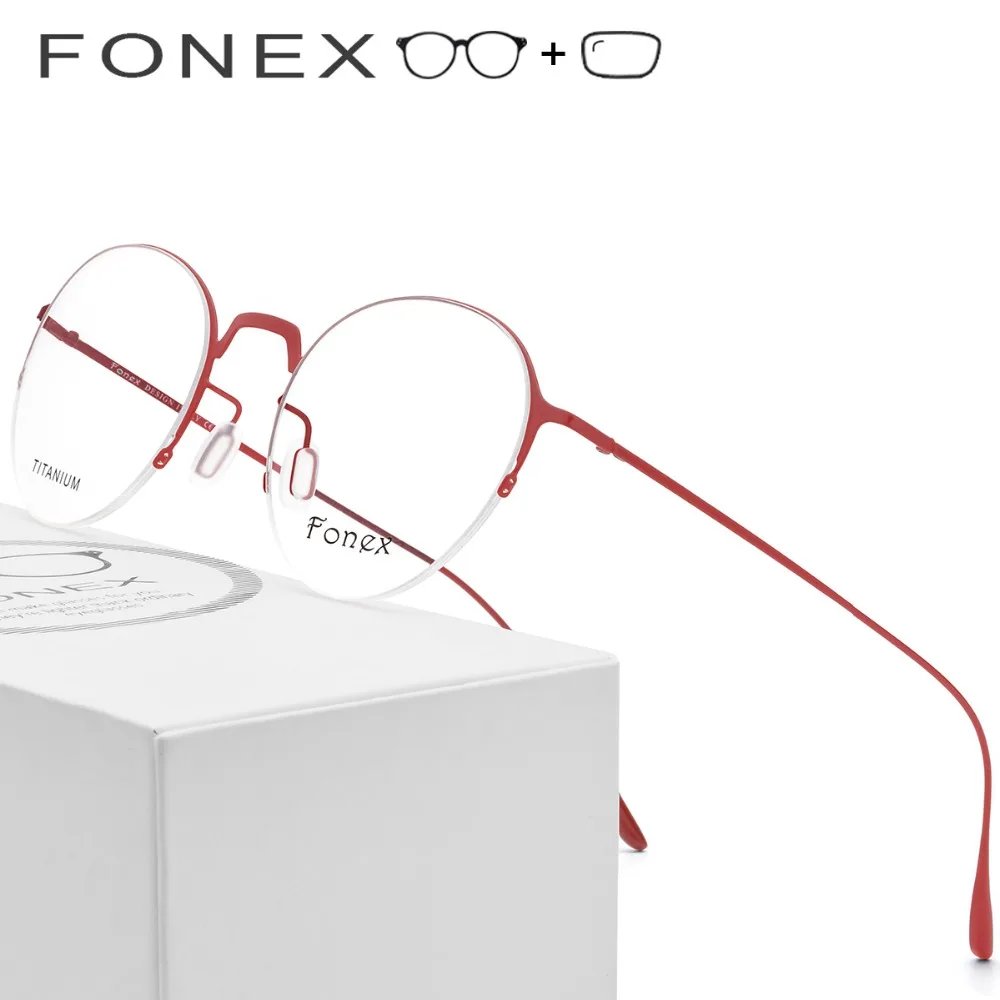 

Titanium Alloy Prescription Glasses Frame Ultralight Women Semi-Rimless Eyeglasses Myopia Half Optical Thin Eyewear with Lenses