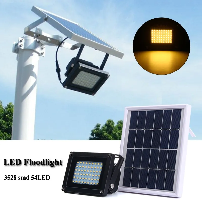 

Solar Panel LED Flood Light Waterproof IP65 54 LED Solar Light 3528 SMD Sensor Floodlight Outdoor Garden Security Wall Lamp