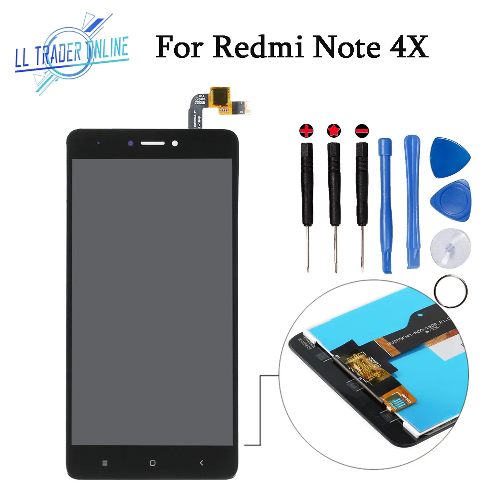 

LL TRADER LCD Screen Replacement For Xiaomi Redmi Note 4X LCD Display Touch Assembly Digitizer No Dead Pixel With Frame+Tools