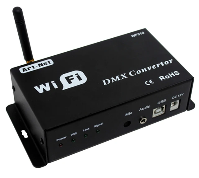 WF310 WiFi DMX Converter; DC12V Wifi to DMX Converter; OutputDMX 512
