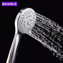 Free Shipping Three function Round Handheld Shower Head saving water ABS Plastic with chrome shower heads Bathroom Accessories free shipping stainless steel round shower head brushed nickel handheld shower faucet head water saving