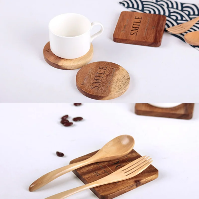 

Natural Wooden Slice Cup Mat Coaster Tea Coffee Mug Drinks Holder For DIY Tableware Decor Durable Kitchen Non-slip Retro Cup Mat