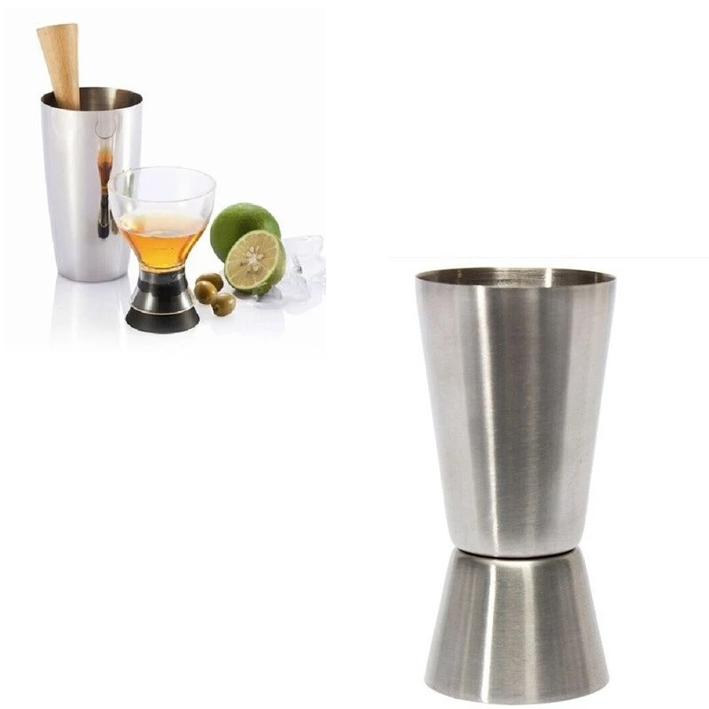 

High Quality Stainless Steel 25-50ml Double jigger Bar Measuring Jigger Cocktail Bartender Drink Mixing Measuring Cup Accerssory