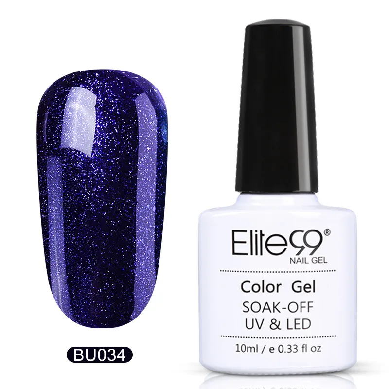 Elite99 10 мл синяя серия Гель лак для ногтей отмачиваемый гель лак Полупостоянный Синий Цветной Гель-лак для ногтей маникюрный лак - Цвет: BU034