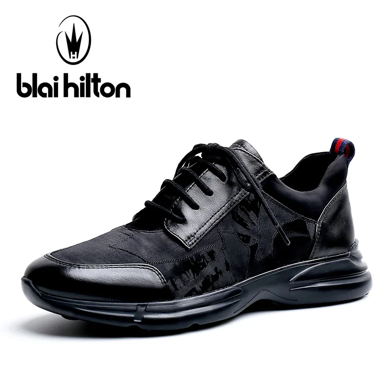

Blai Hilton 2018 New Fashion 100% Luxury Genuine Leather Spring/Autumn Men Shoes Breathable/Comfortable Men's Casual Mesh Shoes