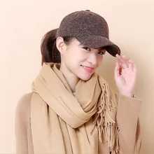 Новое поступление, Женская однотонная бейсбольная кепка, осенне-зимняя теплая хлопковая кепка snapback, Женская регулируемая бейсболка для улицы