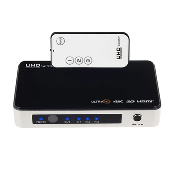 

2160P 4K x 2K 4 Port High Speed HDMI Switcher 3 In 1 Out HD Video Image Converter IR Wireless Remote for DVD HDTV PC TV