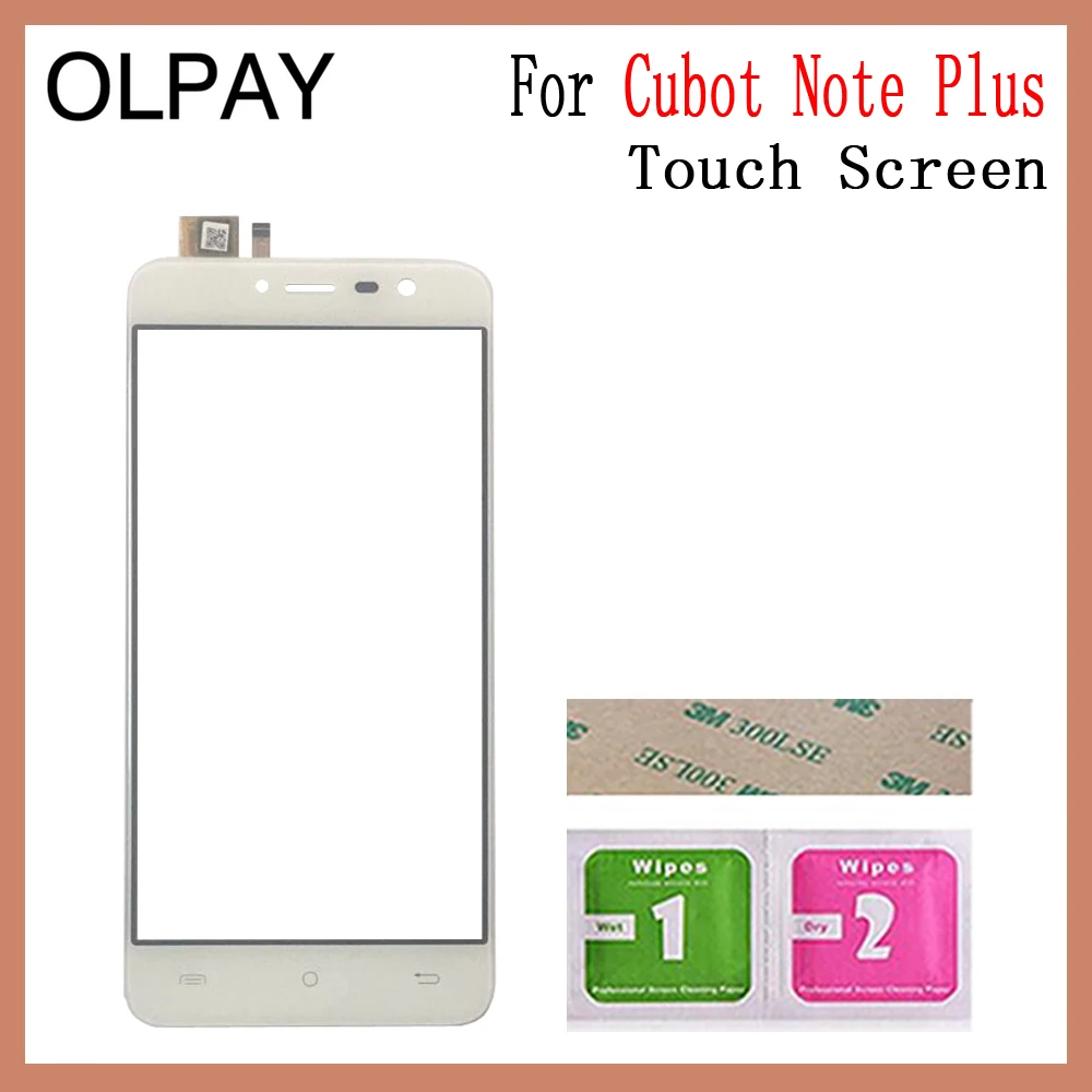 OLPAY 5,0 ''телефон спереди стекло для Cubot Note Plus сенсорный экран стекло планшета панель объектив сенсор инструменты клей+ салфетки - Цвет: White No Tools