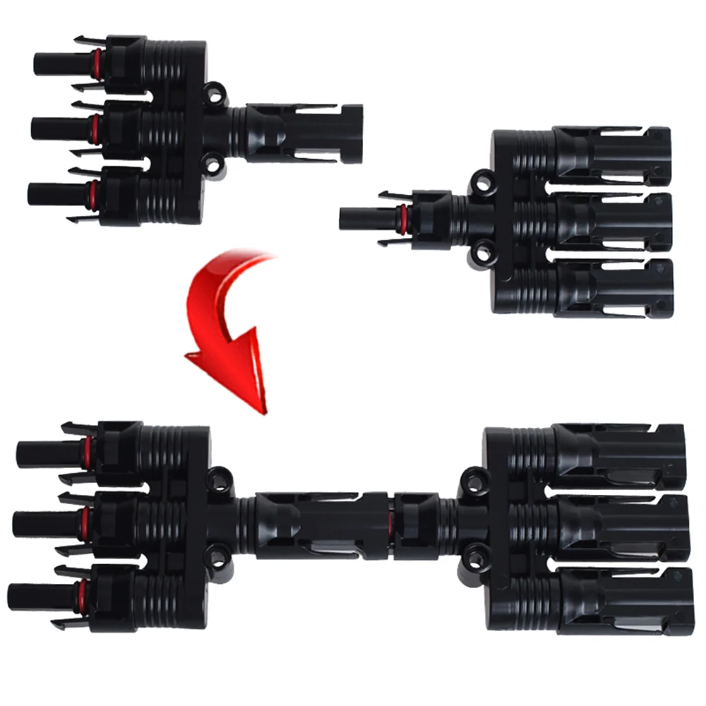 MC4 3T ветви параллельное соединение 3-филиал Электрический Солнечный разъем Y Панель Кабельный соединитель комбайнер провода фотогальванические разъемы