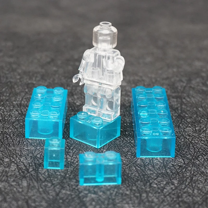 

10 Pcs/Lot MOC Blue Transparent Wall Brick Compatible Accessory DIY Building Block Assemble Particles Brickset City Toys X298