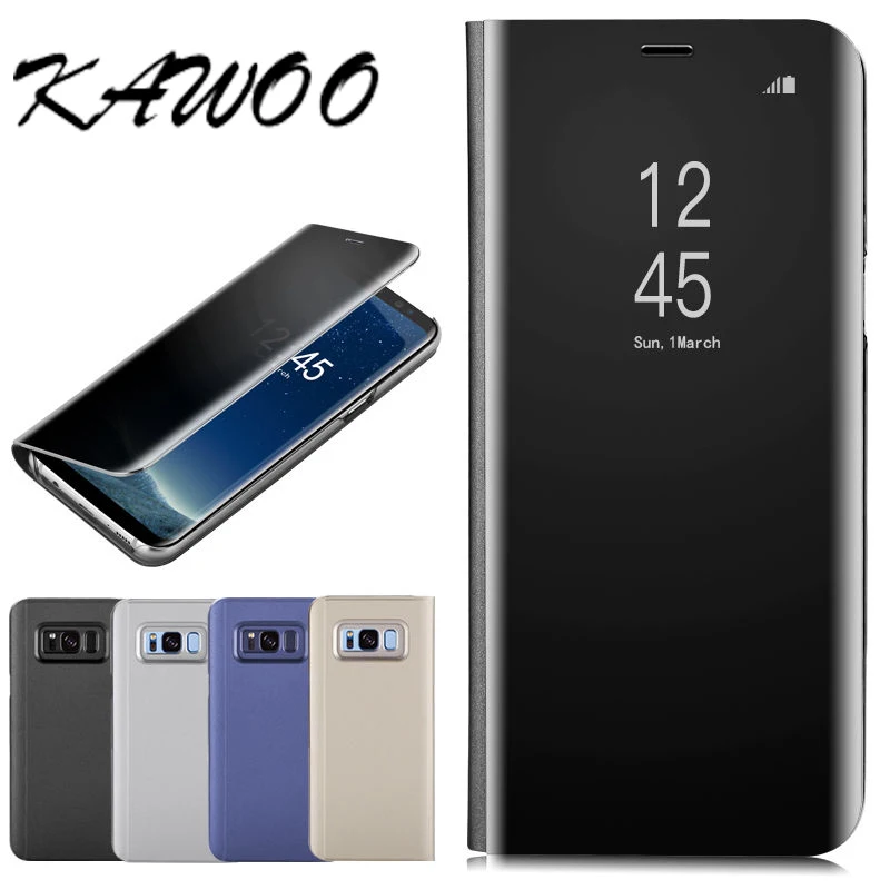 

For Samsung S7 Capa Case Smart Mirror Leather Electroplating Flip Window View Stand Cover Shell for Samsung S7 Edge Coque Cover