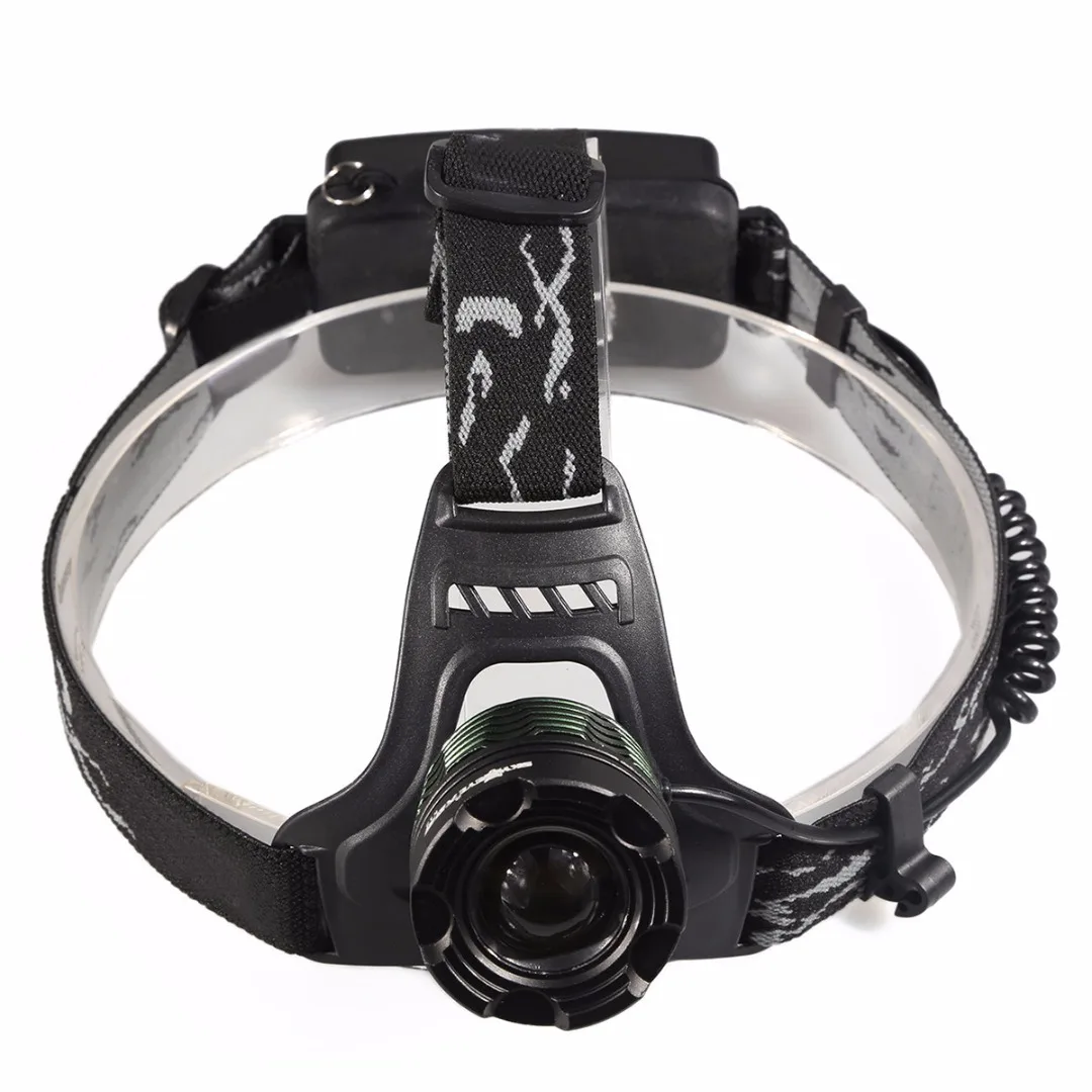 

20000LM 3 Modes XML T6 LED Zooming Headlamp Waterproof use 18650 Rechargeable Batteries Headlight Fishing Hunting Light