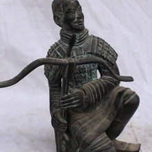 1" Китайский Бронзовый Bing Ма Лошадь Ен Хоу Держать Чашу огня Феб Скульптура