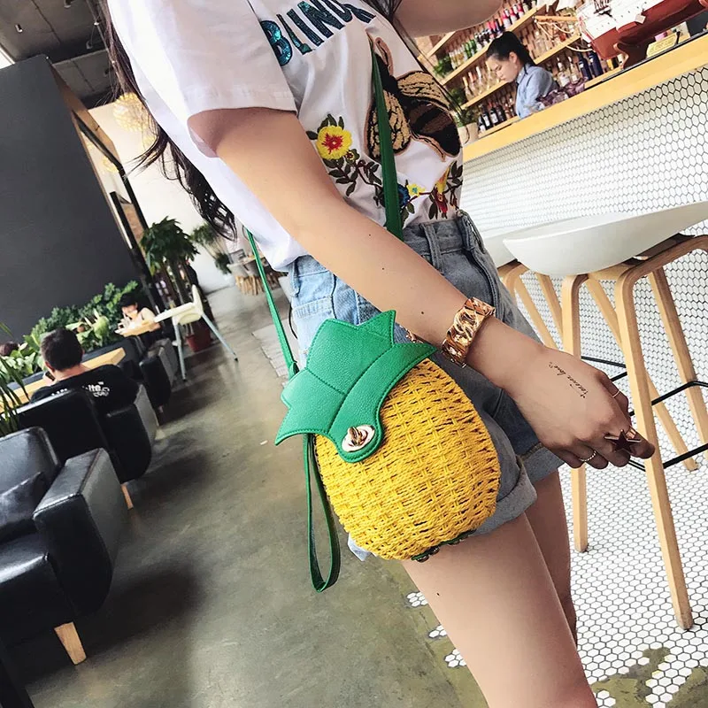 Women Pineapple Handbags Straw Weave Designer Female Shoulder Bags Ladies Fashion Clutches Tote Women Messenger Bag SS0319 (11)