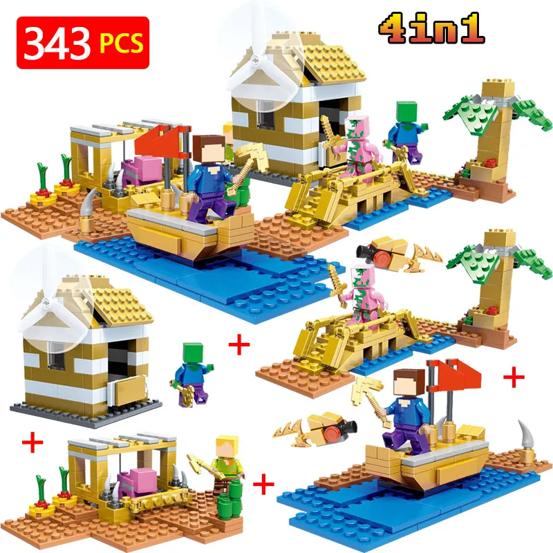 

New Technic LegoINGLYS Minecrafted My World Building Blocks Village Series DIY Bricks Guard Educational Toys For Children