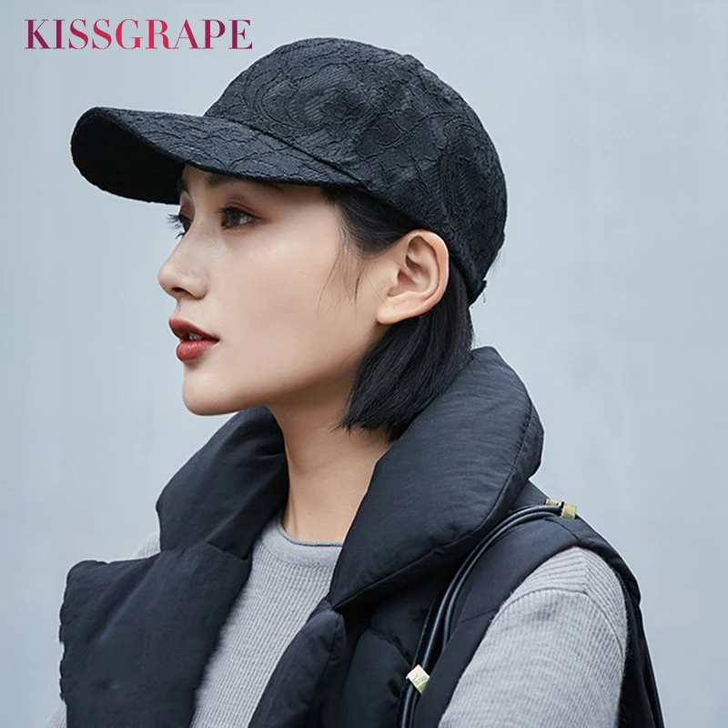 

Brand Summer Women's Lace Hats Baseball Caps Female Casual Streetwear Breathable Mesh Bone Snapback Hat Adjustable Solid Color