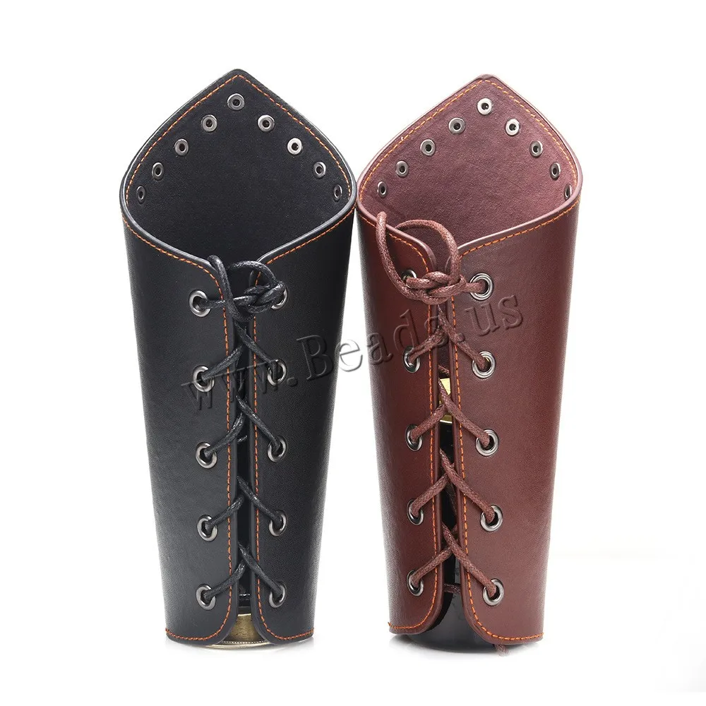 

Faux Leather Wide Bracer Lace Up Arm Armor Cuff 1pc Cross String Black Steampunk Medieval Gauntlet Wristband Brown Cosplay Props