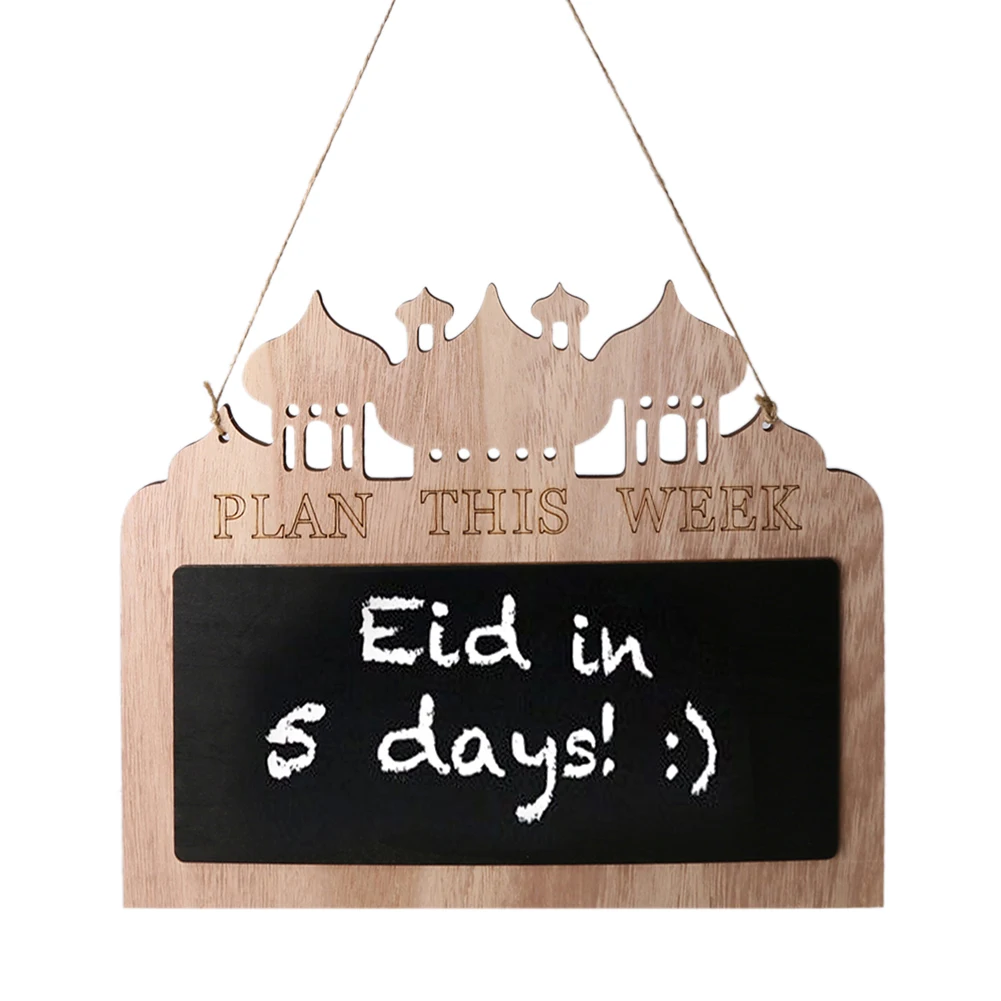 Деревянная Eid деревянная доска для заметок, доска для записей, фестивальные декорации, внутренняя дверь, подвесная доска для сообщений, украшение дома