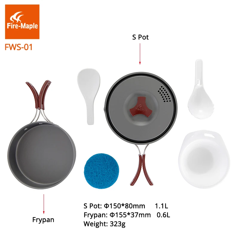 Fuego de arce 1-2 personas Cocina de cozinha sartén de Picnic con Panelas FWS-01 Camping al aire libre de la Cocina utensilios de cocina