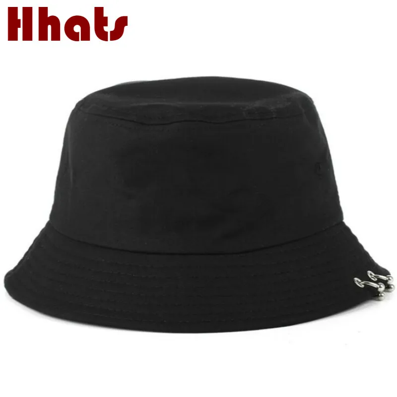 which in shower unisex cotton iron ring bucket hat hip hop casual women plain fishing hat wide brim solid summer men cap panama