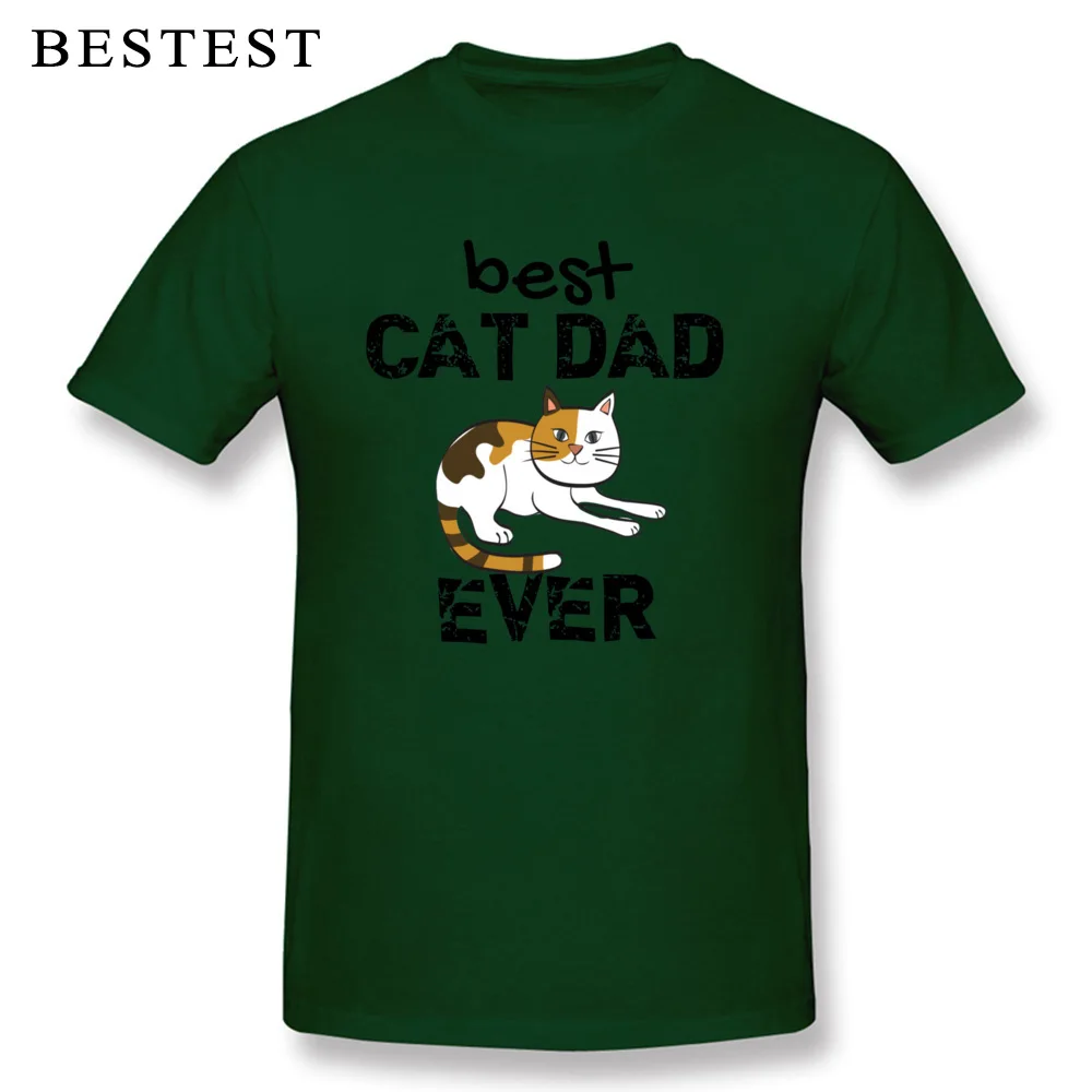 Printed Best Cat Dad Ever 17823 Crewneck T Shirt Father Day Tops T Shirt Short Sleeve for Men Coupons All Cotton T Shirts Best Cat Dad Ever 17823 dark