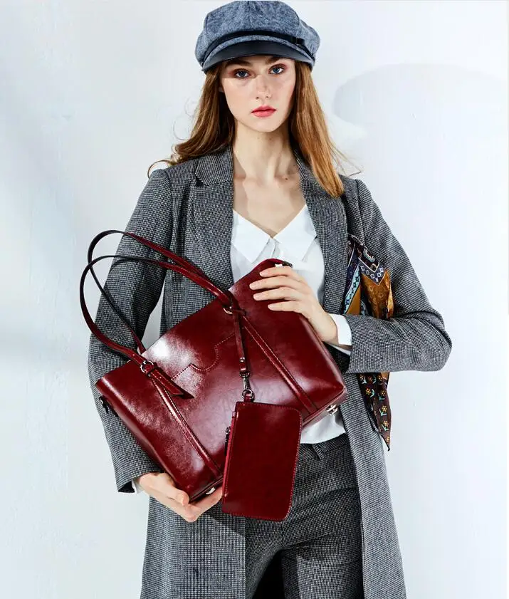 

New design high quality Tote bag genuine leather luxury handbags women bags designer cowhide bags for women shoulder bags L6140#