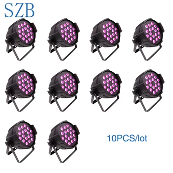 

10 PCS SZB 18X10W RGBW 4in1 Colorful High Quality with Power In And Out DMX LED PAR Light For Project/SZB-PL1810B