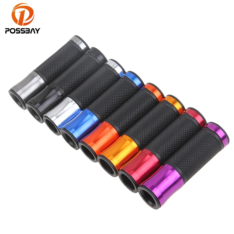 

POSSBAY CNC Aluminum Rubber Motorcycle Handle Bar Grips Caps Motocross Handlebar Grips Bike for Harley Suzuki Honda Yamaha KTM