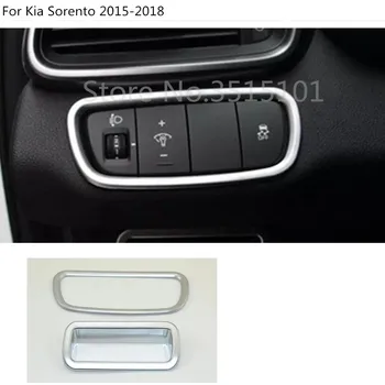 

Top Quality Car styling ABS Chrome front head fog light switch button trim frame lamp 2pcs For Kia Sorento 2015 2016 2017
