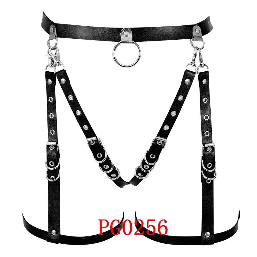 Leather Harness Stockings High Garter Belt for Women Black Sexy Bondage Shorts Plus Size punk goth Festiva Club Party Dance