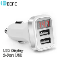 DCAE Dual USB Car Charger Adapter With LED Display Monitoring Auto Car-Charger Fast Charging for iPhone XS X 7 8 Xiaomi Samsung