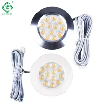 Светодиодный алюминиевый круглый шкаф книжный шкаф столешница светильник s 3W 12 В Прилавок шкаф кухонный светильник ing светодиодный светильник полки