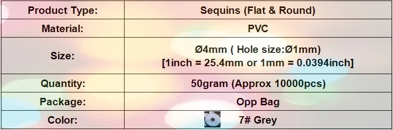 New-50g(10000 шт) 4 мм, плоские круглые свободные блестки раззноцветные часы Свадебные Ремесло хорошего качества 7# серая одежда Шитье