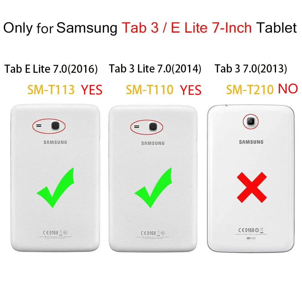 Tablet Custodia case cartella Nero per Samsung Galaxy Tab 3 Lite 7 sm-t110 