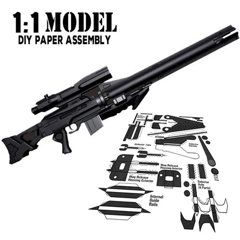 

1:1 Appleseed Toy Gun Model Paper Assembled Educational Toy Building Construction Toys Card Model Building Sets