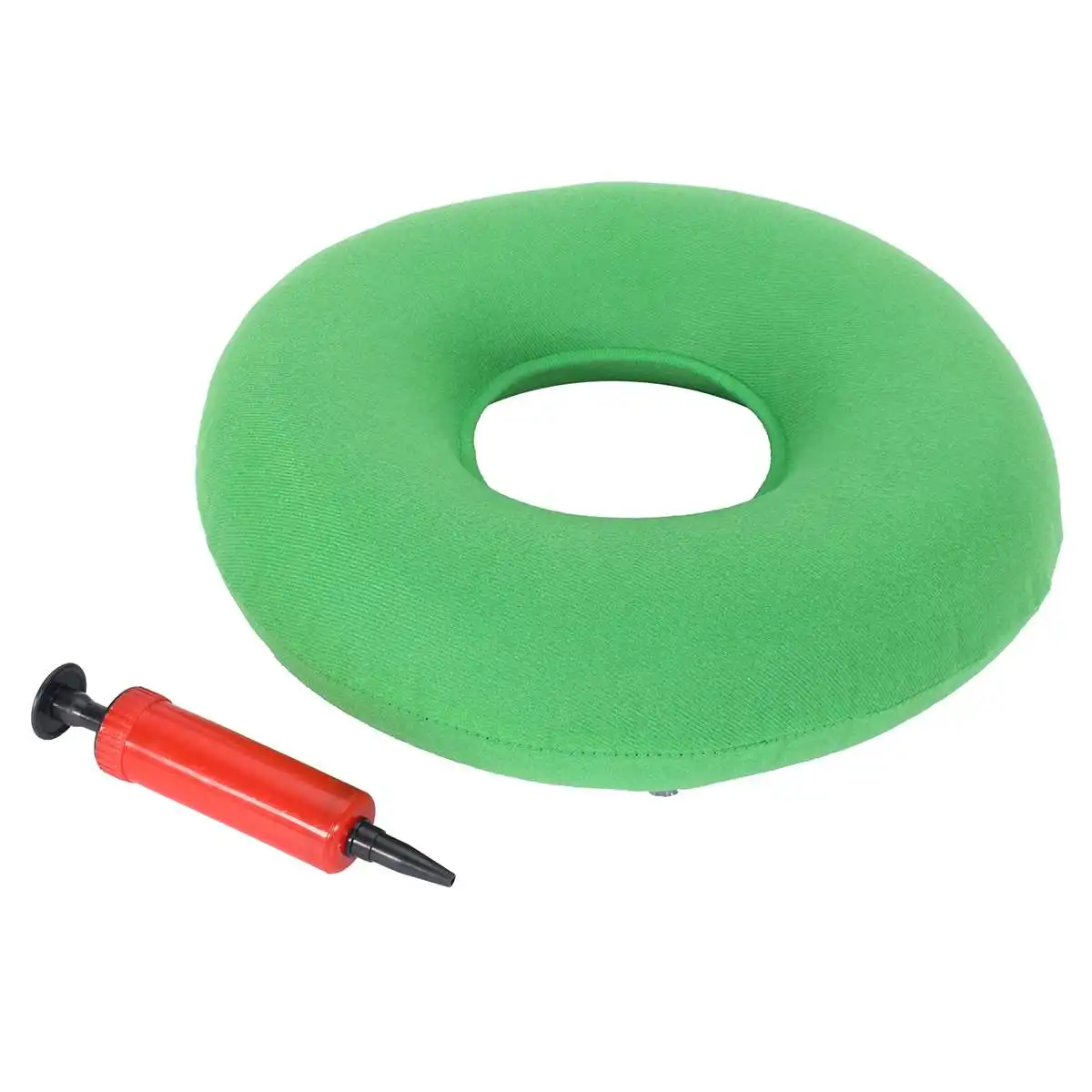 35 см надувное кольцо круглая медицинская Подушка сиденья из ПВХ Сидящая пончик воздушная подушка Массажный Матрас Подушка против геморроя+ насос - Цвет: Зеленый