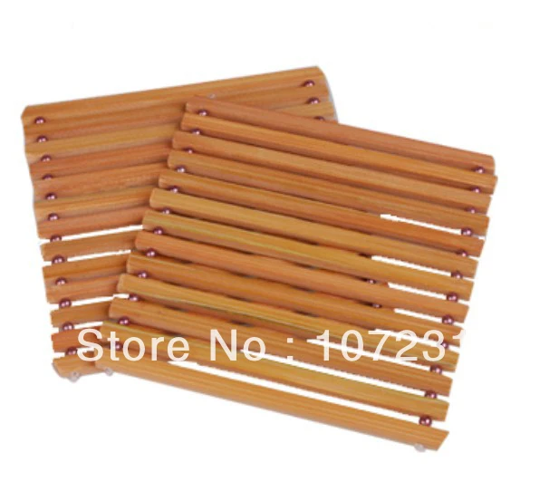 4pcs bamboo wooden hot pad Cup dish plate Holder trivet Heat pad