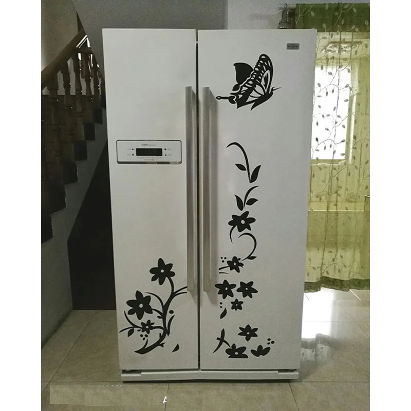Wall stickers Creative Refrigerator Black Sticker Butterfly Pattern Wall Stickers Home Decoration Kitchen Wall Art Mural Decor