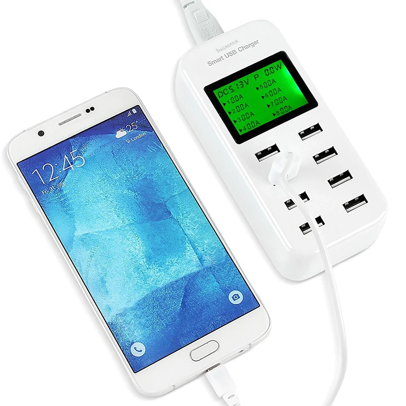 INGMAYA 8 портов USB зарядное устройство 5V8A светодиодный дисплей зарядная станция для iPhone iPad samsung huawei Xiaomi OnePlus LG адаптер переменного тока