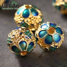 Медные круглые бусины в форме капель масла, 5 шт., 10 мм, фурнитура для самостоятельного изготовления браслетов, ожерелий и других ювелирных украшений, модель 27035