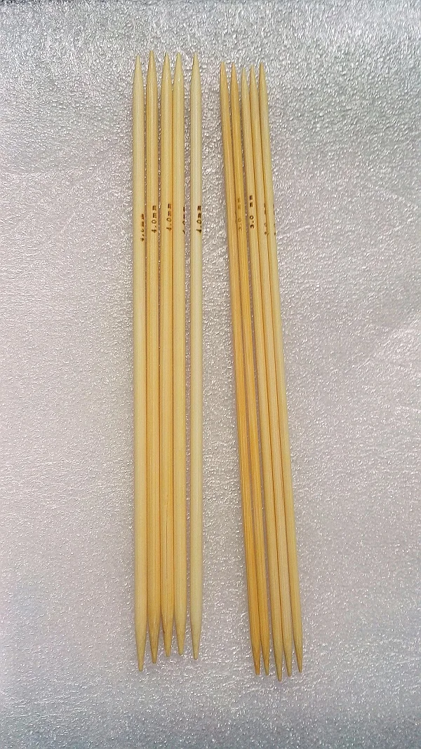 Nova 3mm 4mm 10pcs 20cm Bamboo Sock knitting Needles, Double Point
