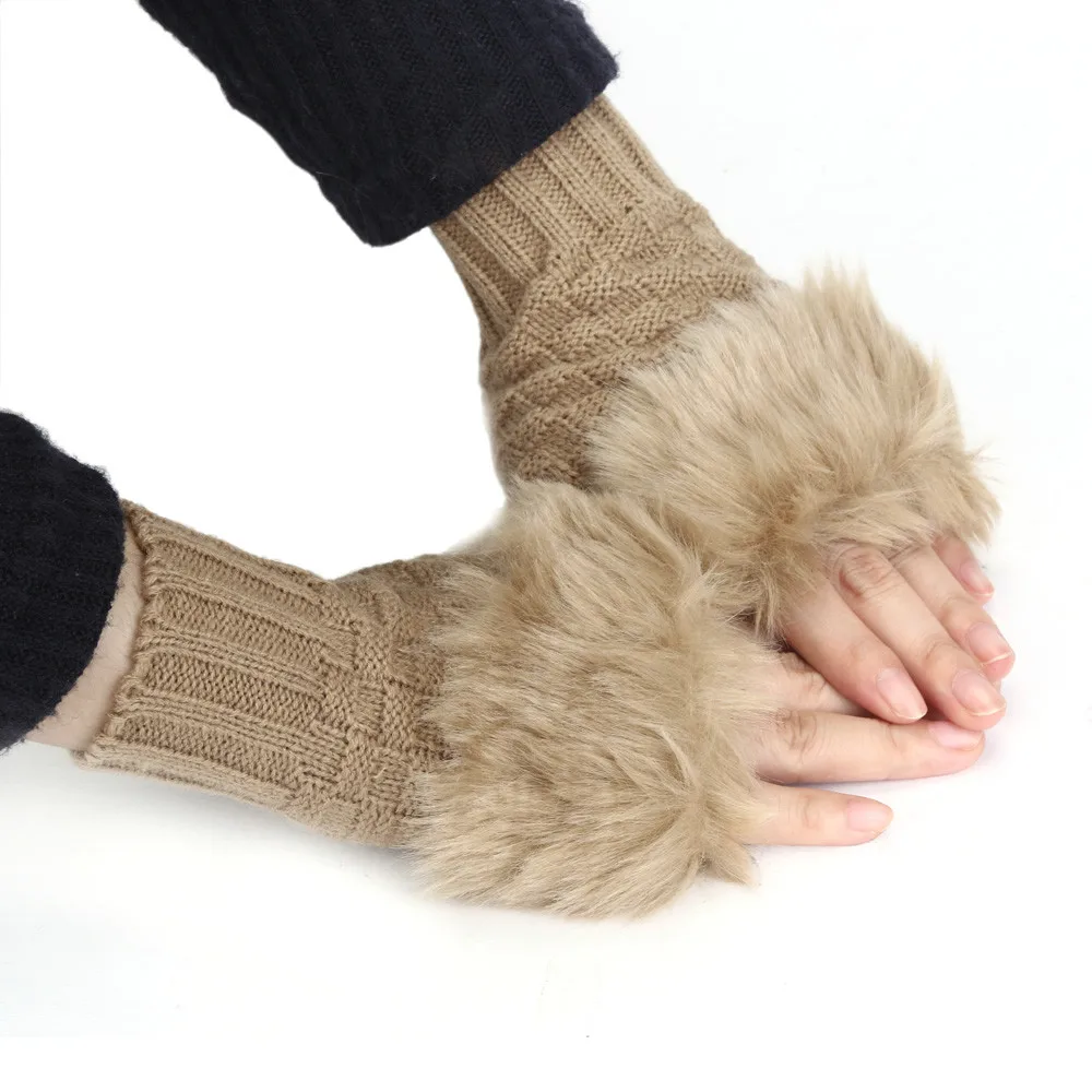 Бесплатная перчатки Страусиные Для женщин зимние Обувь на теплом меху Перчатки Варежки женские перчатки 2019 Девушка наручные пальцев