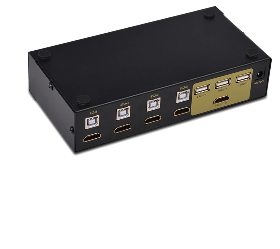 HDMI коммутатор 4 порта USB KVM коммутатор 4 компьютера поделиться набором клавиатуры мышь монитор Поддержка Hotkey мышь переключение