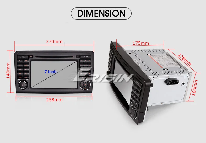 Excellent 7" Android 8.0 OS Car DVD Multimedia Navigation GPS Radio for Mercedes-Benz ML-Class W164 2005-2012 & GL-Class X164 2005-2012 20