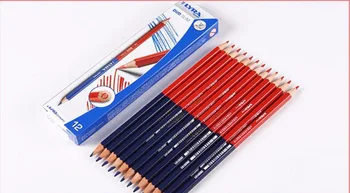 

12pc/set Red and Blue Pencil Double Head Design Drawing Mark pen Woodworking Color Pencil design supplies 3 core choose for lyra