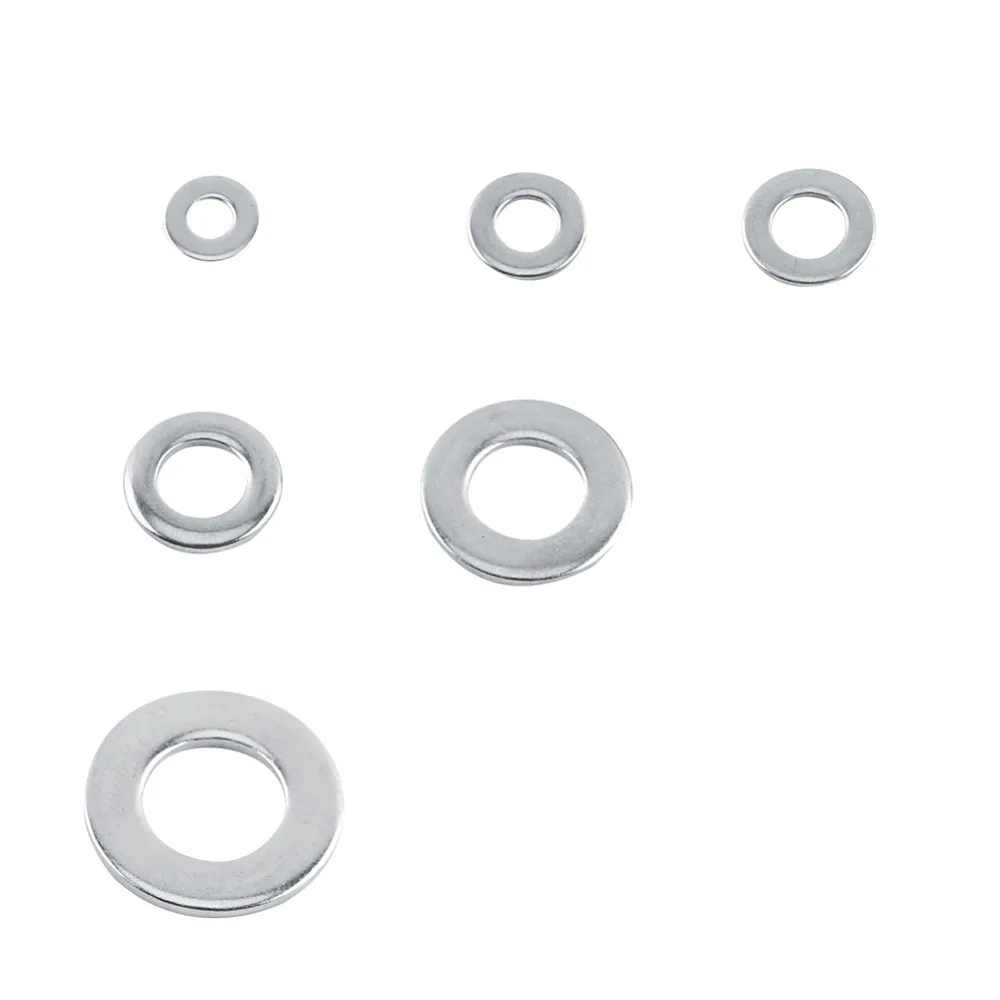 

M3/M4/M5 100pcs 304 Stainless Steel Metric flat Washers Screw Repair Kit Tool