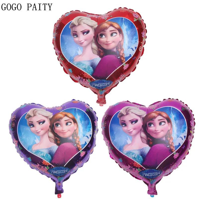 

GOGO PAITY Free Shipping 18 inch Heart Princess Aluminum Film Balloon Birthday Party Decorative Children Toys Wholesale